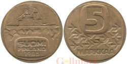 Финляндия. 5 марок 1985 год. Ледокол Урхо.