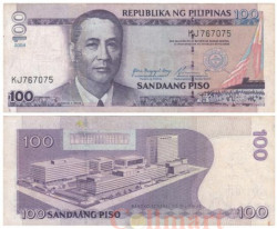 Бона. Филиппины 100 песо 2004 год. Мануэль Рохас. (F-VF)