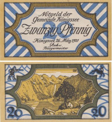 Бона. Германия. Кёнигсзе 20 пфеннигов 1921 год. Нотгельд. (XF)