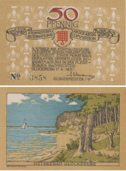 Бона. Германия. Глюксбург 50 пфеннигов 1920 год. Нотгельд. (XF)