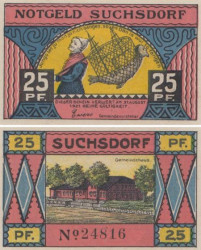 Бона. Германия. Зуксдорф 25 пфеннигов 1921 год (вариант 4). Нотгельд. (XF)