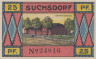  Бона. Германия. Зуксдорф 25 пфеннигов 1921 год (вариант 4). Нотгельд. (XF) 