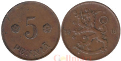 Финляндия. 5 пенни 1919 год.