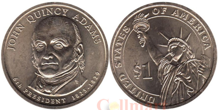  США. 1 доллар 2008 год. 6-й президент Джон Куинси Адамс (1825-1829). (D) 