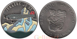 Конго. 100 франков 1995 год. Юнкерс-52.