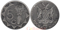 Намибия. 5 центов 1993 год. Алоэ.