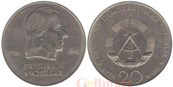 ГДР. 20 марок 1972 год. Фридрих фон Шиллер.
