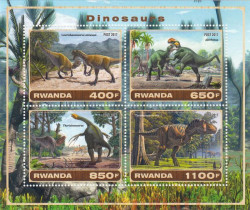 Почтовый блок. Руанда: Неофициальный выпуск. Динозавры 3.