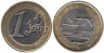  Финляндия. 1 евро 2013 год. Два лебедя. 