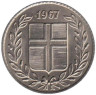  Исландия. 25 эйре 1967 год. 