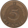  ФРГ. 5 пфеннигов 1989 год. (D) 