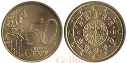 Португалия. 50 евроцентов 2004 год. Королевская печать первого короля Португалии Афонсу I образца 1142 года.