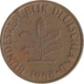  Германия (ФРГ). 5 пфеннигов 1968 год. Дубовые листья. (F) 