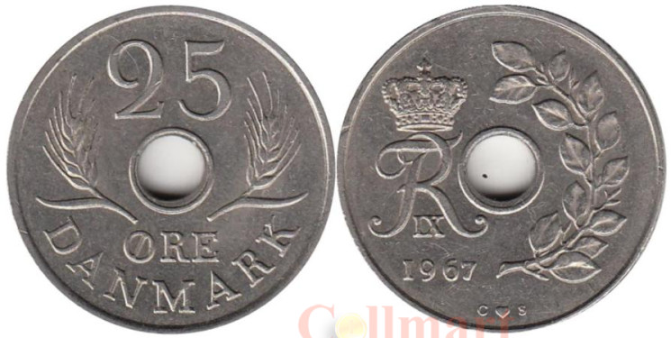  Дания. 25 эре 1967 год. 
