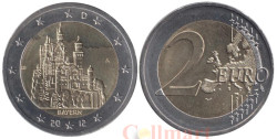 Германия. 2 евро 2012 год. Замок Нойшванштайн, Бавария. (A)