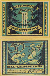 Бона. Германия. Бад-Липпшпринге 50 пфеннигов 1921 год. Нотгельд. (XF)