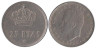  Испания. 25 песет 1975 год. Король Хуан Карлос I. (80 внутри звезды) 