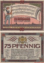 Бона. Германия. Линген 75 пфеннигов 1921 год. Нотгельд. (XF)