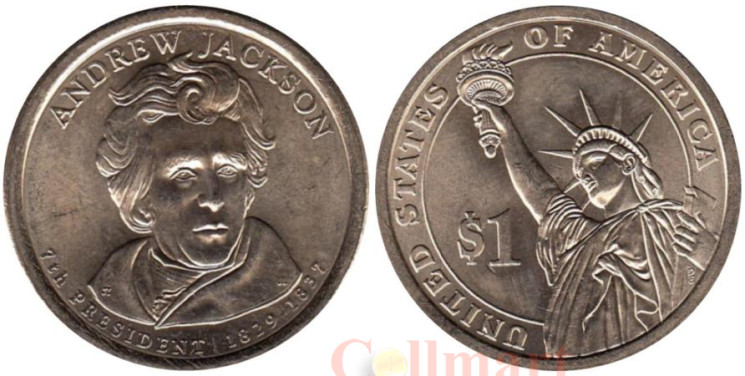  США. 1 доллар 2008 год. 7-й Президент США - Эндрю Джексон (1829-1837). (D) 