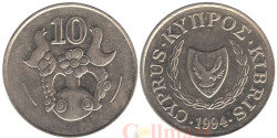 Кипр. 10 центов 1994 год. Декоративная ваза.