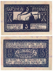 Бона. Германия. Нахтерштедт 5 пфеннигов 1921 год. Нотгельд. (VF)