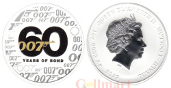 Тувалу. 1 доллар 2022 год. Джеймс Бонд, агент 007 (60-летие выхода первого фильма).