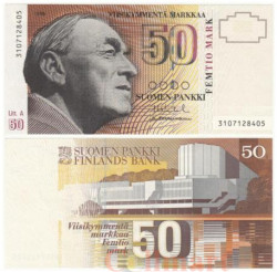 Бона. Финляндия 50 марок 1986 год. Алвар Аалто. Выпуск "Litt. A". (XF-AU)