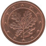  Германия. 2 евроцента 2007 год. Дубовые листья. (A) 