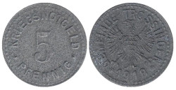 Германия. Троссинген. 5 пфеннигов 1918 год. Нотгельд.