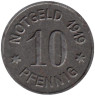  Германия. Бинген-на-Рейне. 10 пфеннигов 1919 год. Герб. (нотгельд) 
