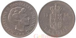 Дания. 1 крона 1984 год. Королева Маргрете II.