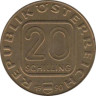  Австрия. 20 шиллингов 1990 год. Башня Мартинстурм в Брегенце. 