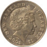  Новая Зеландия. 2 доллара 2001 год. Белая цапля. 
