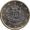  Сан-Марино. 1 евро 2015 год. Герб. (BU) 