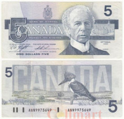 Бона. Канада 5 долларов 1986 год. Сэр Уилфрид Лорье. (VF)