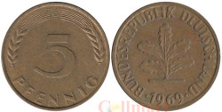ФРГ. 5 пфеннигов 1969 год. (G)