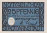  Бона. Германия. Арнштадт 25 пфеннигов 1920 год. Нотгельд. (XF) 