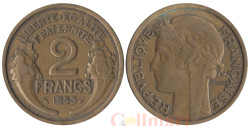Франция. 2 франка 1933 год. Тип Морлон. Марианна.