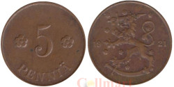 Финляндия. 5 пенни 1921 год.