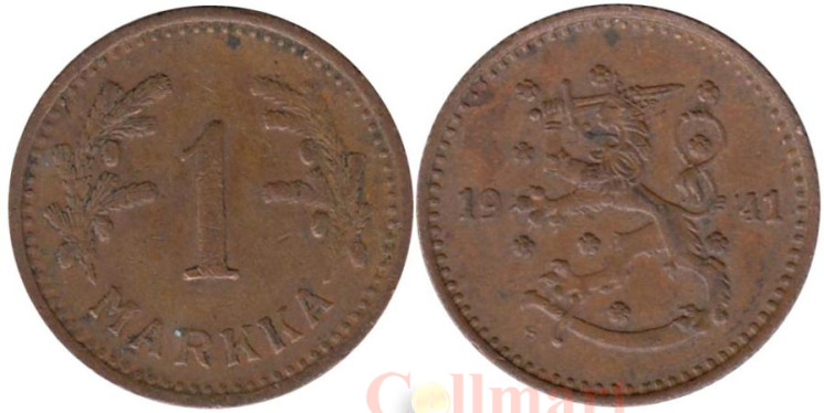  Финляндия. 1 марка 1941 год. 