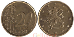 Финляндия. 20 евроцентов 2002 год. Геральдический лев.