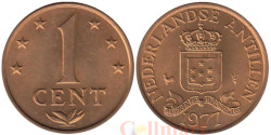 Нидерландские Антильские острова. 1 цент 1977 год. Герб.