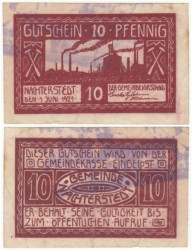 Бона. Германия. Нахтерштедт 10 пфеннигов 1921 год. Нотгельд. (VF)