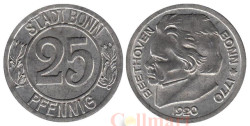 Германия. Бонн. 25 пфеннигов 1920 год. Бетховен. Нотгельд.
