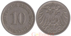 Германская империя. 10 пфеннигов 1907 год. (A)
