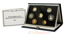 Великобритания. Набор пробных монет 1988 год. (7 штук + жетон Royal Mint, в подарочном буклете)