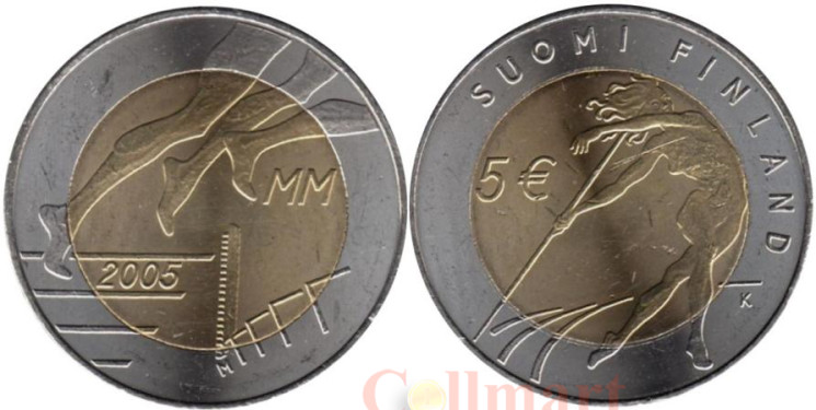  Финляндия. 5 евро 2005 год. 10-й чемпионат мира по лёгкой атлетике. 
