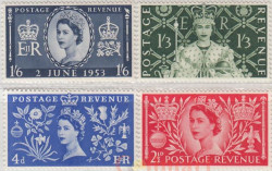 Набор марок. Великобритания.  Коронация королевы Елизаветы II. 4 марки.