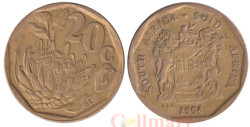 ЮАР. 20 центов 1994 год. Протея артишоковая.