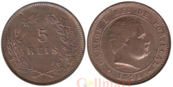 Португалия. 5 рейсов 1890 год. Король Карлуш I.